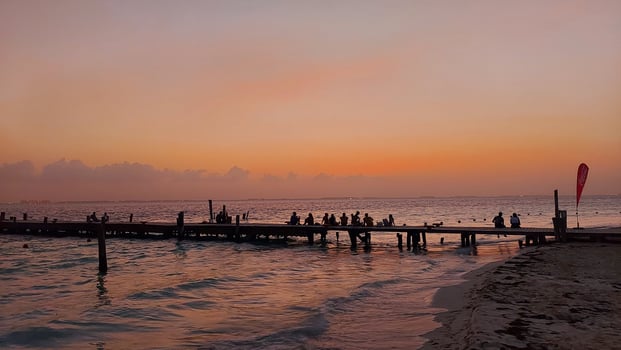 Pôr do sol em Playa Norte, Isla Mujeres