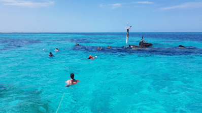 Snorkeling in sunken ship in Isla Mujeres Mexico