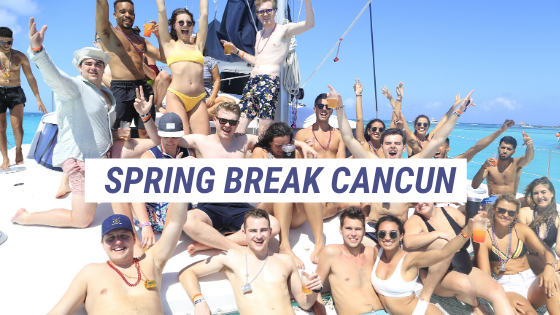 Pausa da Primavera em um barco em Cancun
