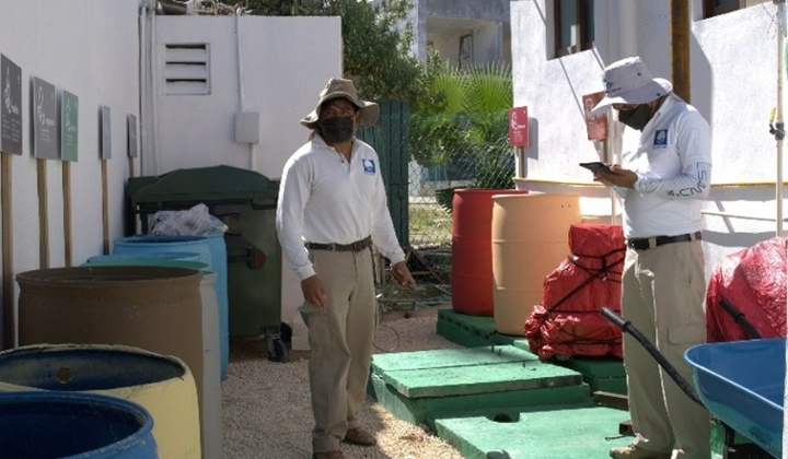 Área de separación de residuos.