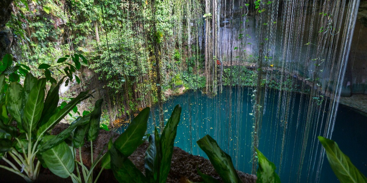 Cenote en la península de Yucatán