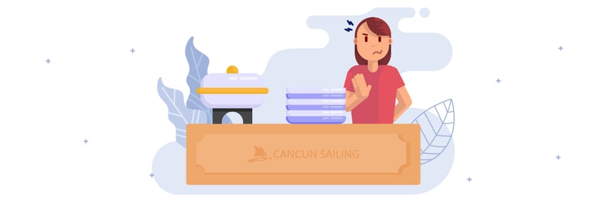 ¿La comida es mala en Cancun Sailing?